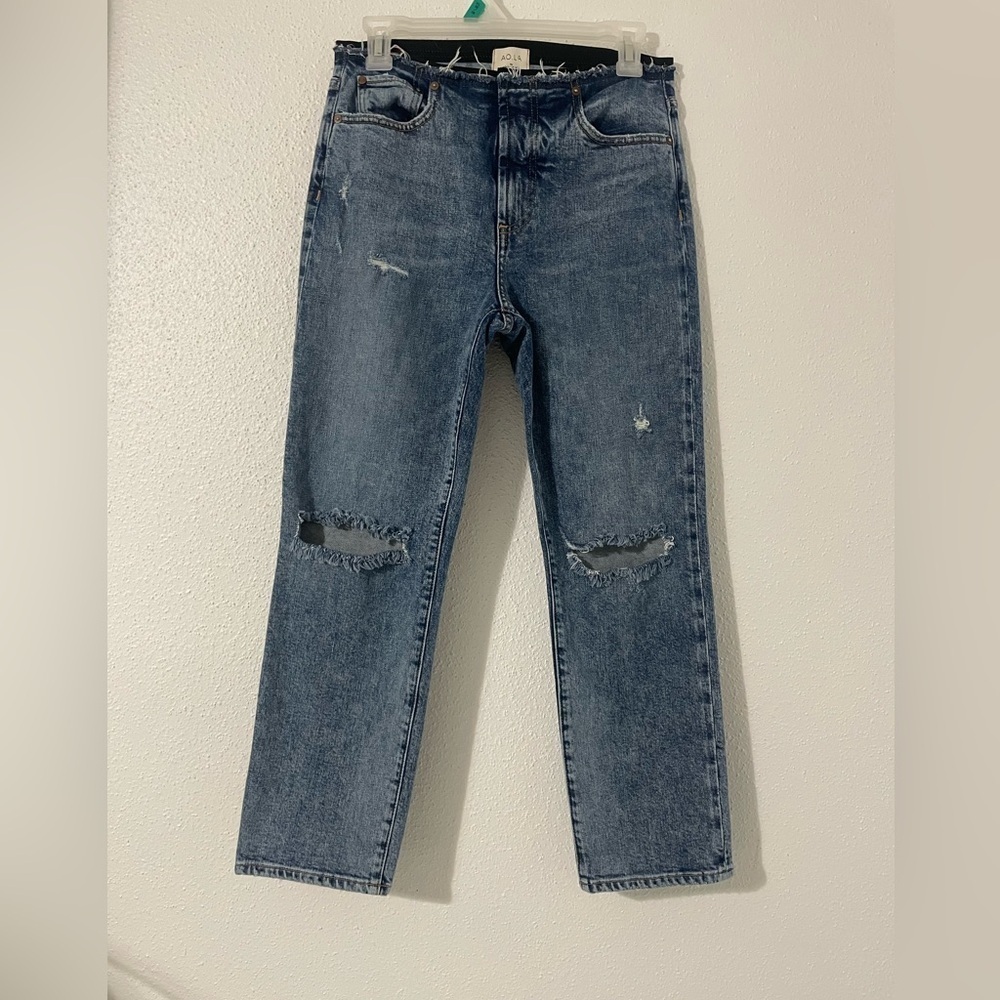 Alice + Olivia Amazing Removed Waistband Genevive High Waist Straight Leg Jeans
